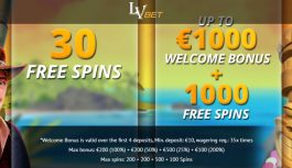 LV Bet Casino 30 Free Spins